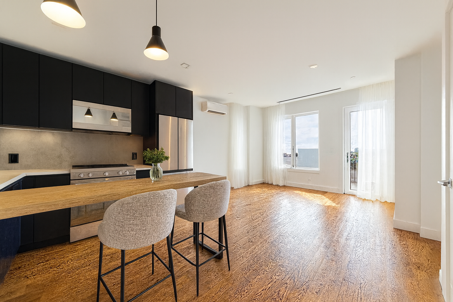 Apartamento moderno de 1 dormitorio y 1 baño en Midwood